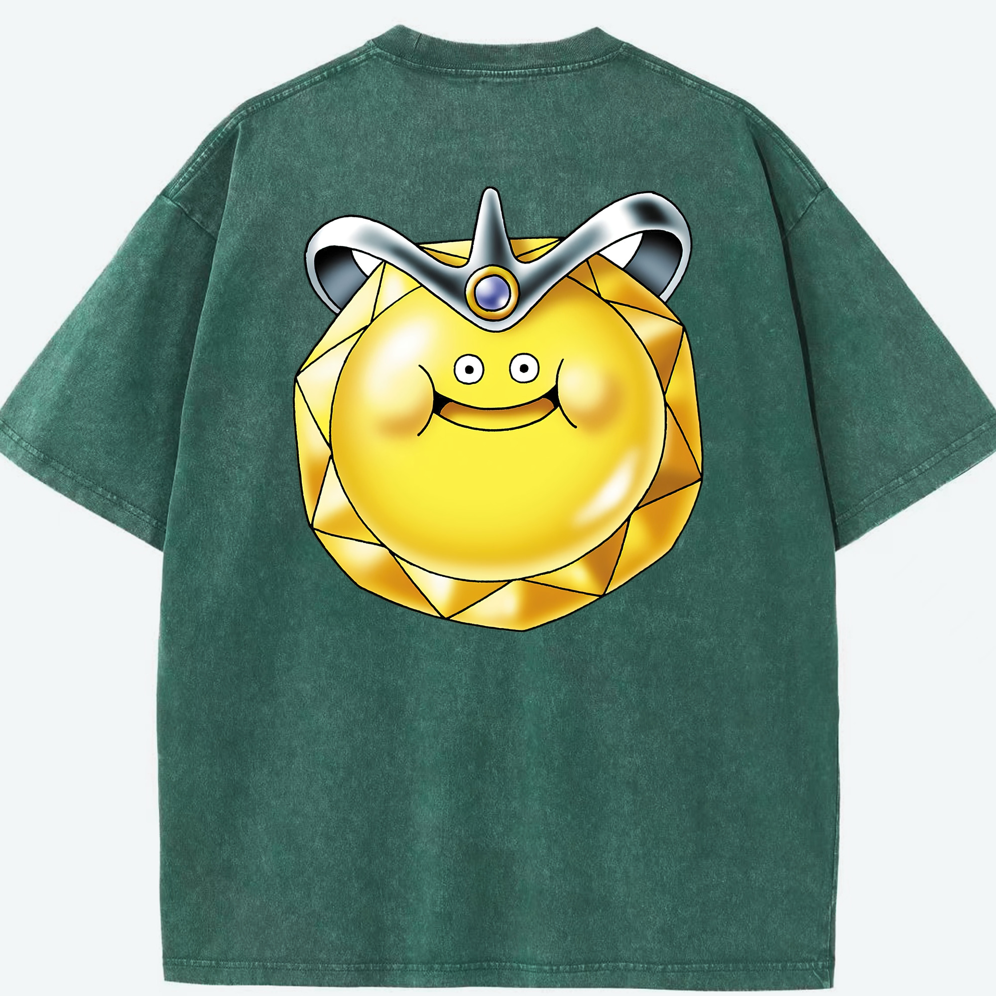 （画像用） ドラゴンクエスト Doragon Kuesuto Dragon Quest 綿100% ヴィンテージ風 半袖Tシャツ（背面プリント）